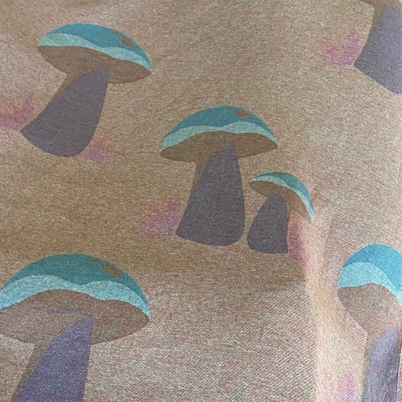 NEW! Mushroom Traveler Blanket Blue Red Reversible FLiPSiDE Earth Teal Gift Shop - Picture 9 of 15